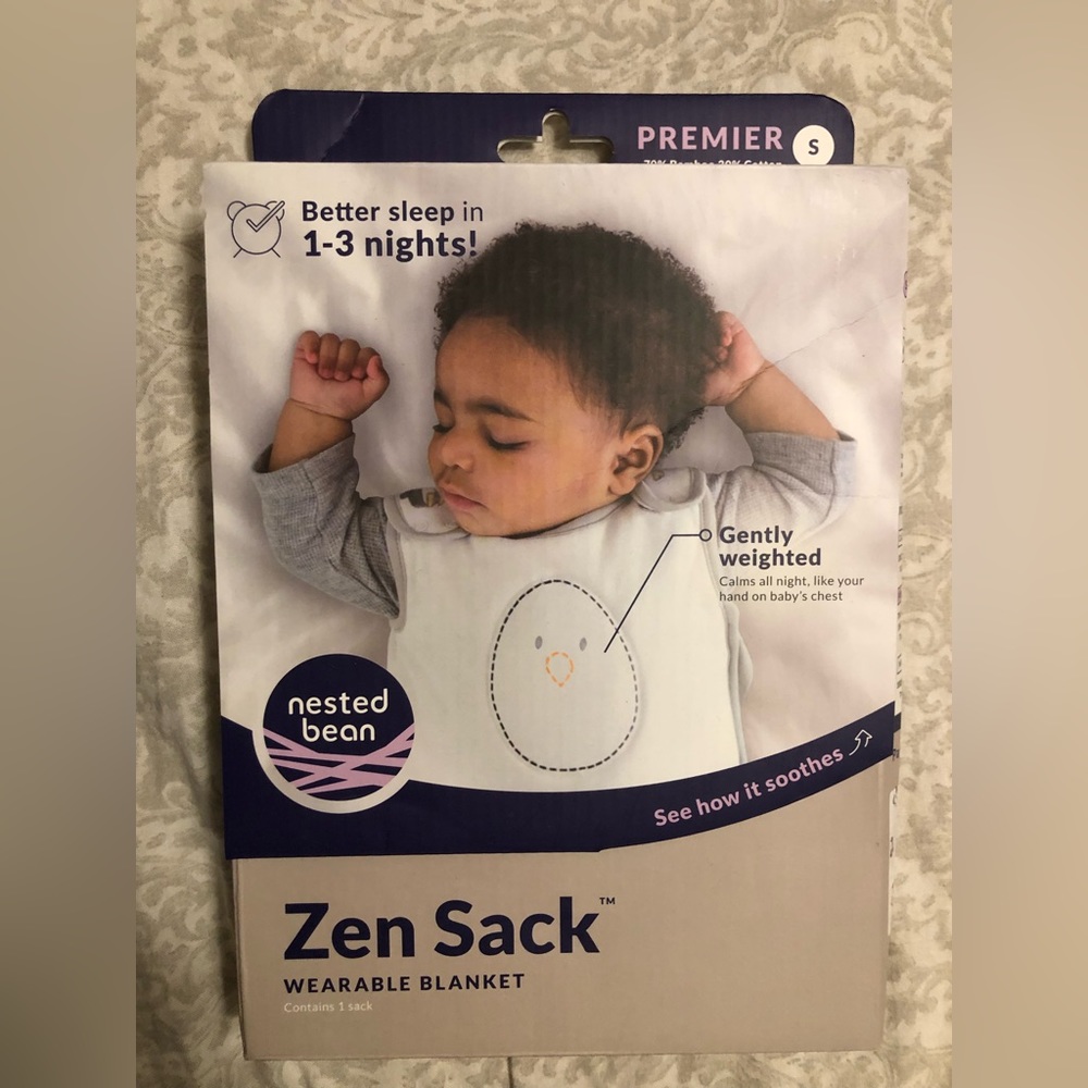 NEW in box Nested Bean sleep sack for baby. Size small 0-6 months, 7-18lbs
